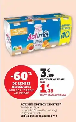 Hyper U Danone - actimel edition offre