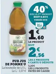 Hyper U U - pur jus de pomme offre