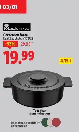 Lidl MASTERPRO Cocotte en fonte offre