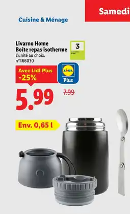 Lidl Livarno Home Boîte repas isotherme offre