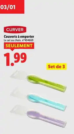 Lidl CURVER Couverts à emporter offre