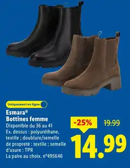 Lidl ESMARA Bottines femme offre
