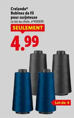 Lidl CRELANDO Bobines de fil pour surjeteuse offre