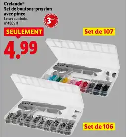 Lidl CRELANDO Set de boutons-pression avec pince offre