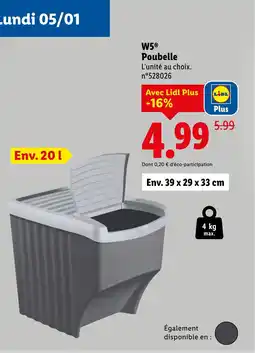 Lidl W5 Poubelle offre