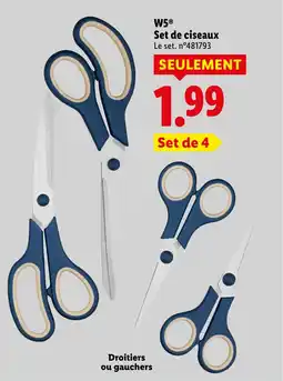 Lidl W5 Set de ciseaux offre