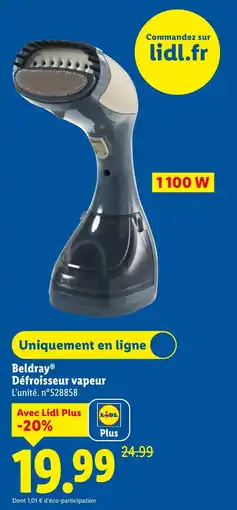 Lidl BELDRAY Défroisseur vapeur offre