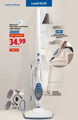 Lidl SILVERCREST Balai vapeur et nettoyeur vapeur manuel offre