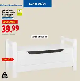 Lidl Livarno Home Banc avec espace de rangement offre
