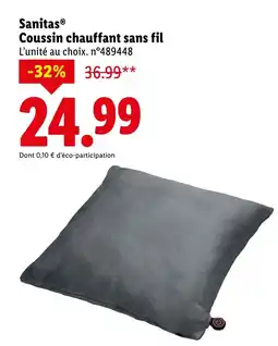 Lidl SANITAS Coussin chauffant sans fil offre