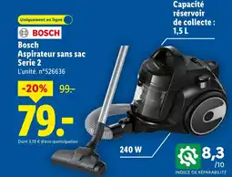 Lidl BOSCH Aspirateur sans sac Serie 2 offre