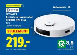 Lidl ECOVACS Aspirateur laveur robot DEEBOT N20 Plus offre