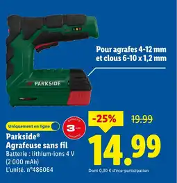 Lidl PARKSIDE Agrafeuse sans fil offre