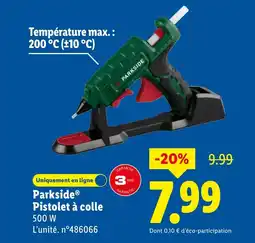 Lidl PARKSIDE Pistolet à colle offre
