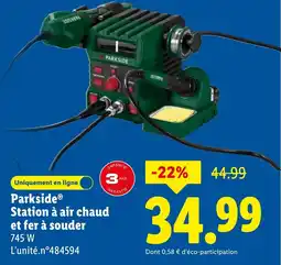 Lidl PARKSIDE Station à air chaud et fer à souder offre