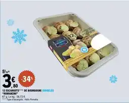 E.Leclerc 12 ESCARGOTS*** DE BOURGOGNE SURGELÉS ROMANZINI offre
