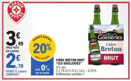 E.Leclerc CIDRE BRETON BRUT LES GOELLERIES offre