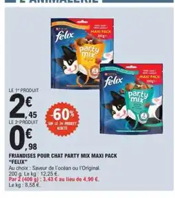E.Leclerc FRIANDISES POUR CHAT PARTY MIX MAXI PACK “FELIX” offre