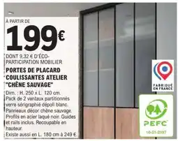 E.Leclerc PORTES DE PLACARD COULISSANTES ATELIER CHÊNE SAUVAGE offre