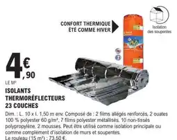 E.Leclerc ISOLANTS THERMORÉFLECTEURS 23 COUCHES offre