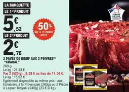 E.Leclerc 2 pavés de boeuf aux 3 poivres charal offre