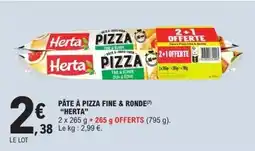 E.Leclerc Pâte à pizza fine & ronde herta offre