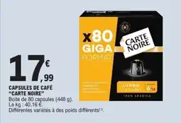 E.Leclerc Capsules de café carte noire offre