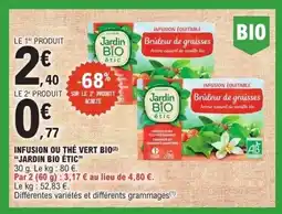 E.Leclerc Infusion ou thé vert bio jardin bio étic offre