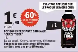 E.Leclerc Boisson energisante originale crazy tiger offre