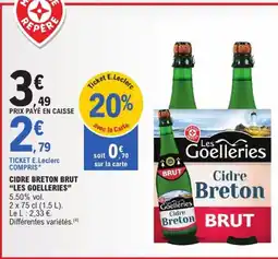 E.Leclerc Cidre breton brut les goelleries offre