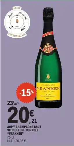 E.Leclerc Aop champagne brut viticulture durable vranken offre