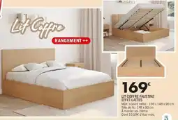 La Foir'Fouille Lit coffre faustine effet lattes offre