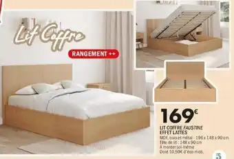 Lit coffre faustine effet lattes