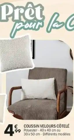 La Foir'Fouille Coussin velours côtelé offre