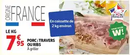Auchan Porc travers ou ribs offre