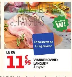 Auchan Viande bovine langue offre
