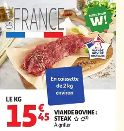 Auchan Viande bovine steak offre