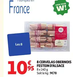 Auchan FESTEIN D'ALSACE 8 cervelas obernois offre