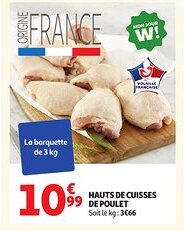 Auchan Hauts de cuisses de poulet offre