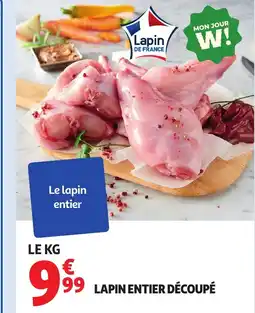 Auchan Lapin entier découpé offre