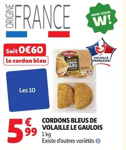 Auchan LE GAULOIS Cordons bleus de volaille offre