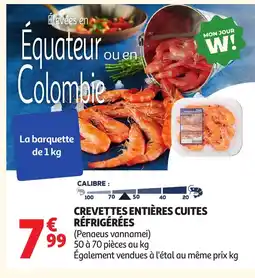 Auchan Crevettes entières cuites réfrigérées offre