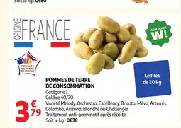 Auchan Pommes de terre de consommation offre