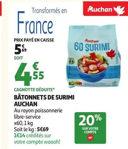 Auchan AUCHAN Bâtonnets de surimi offre