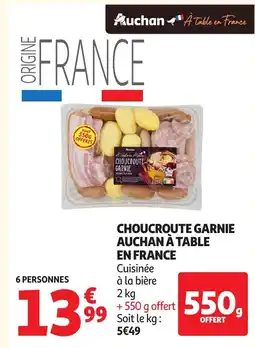 Auchan Choucroute garnie auchan à table en france offre