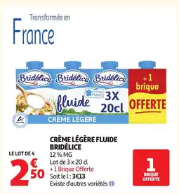 Auchan BRIDÉLICE Crème légère fluide offre