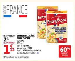 Auchan ENTRMONT Emmental râpé offre