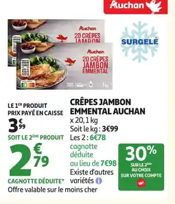 Auchan AUCHAN Crêpes jambon emmental offre