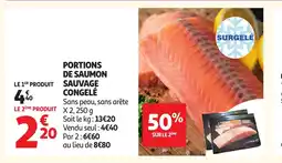 Auchan Portions de saumon sauvage congelé offre