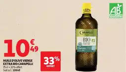Auchan CARAPELLI Huile d'olive vierge extra bio offre